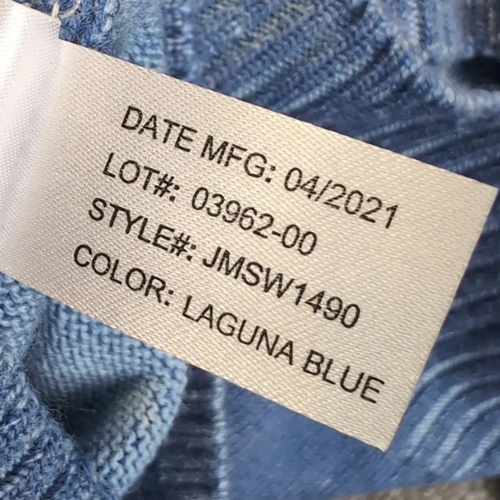 johnnie-O Essex 100% Marino Wool Pullover Henley Sweater Large in Laguna Blue